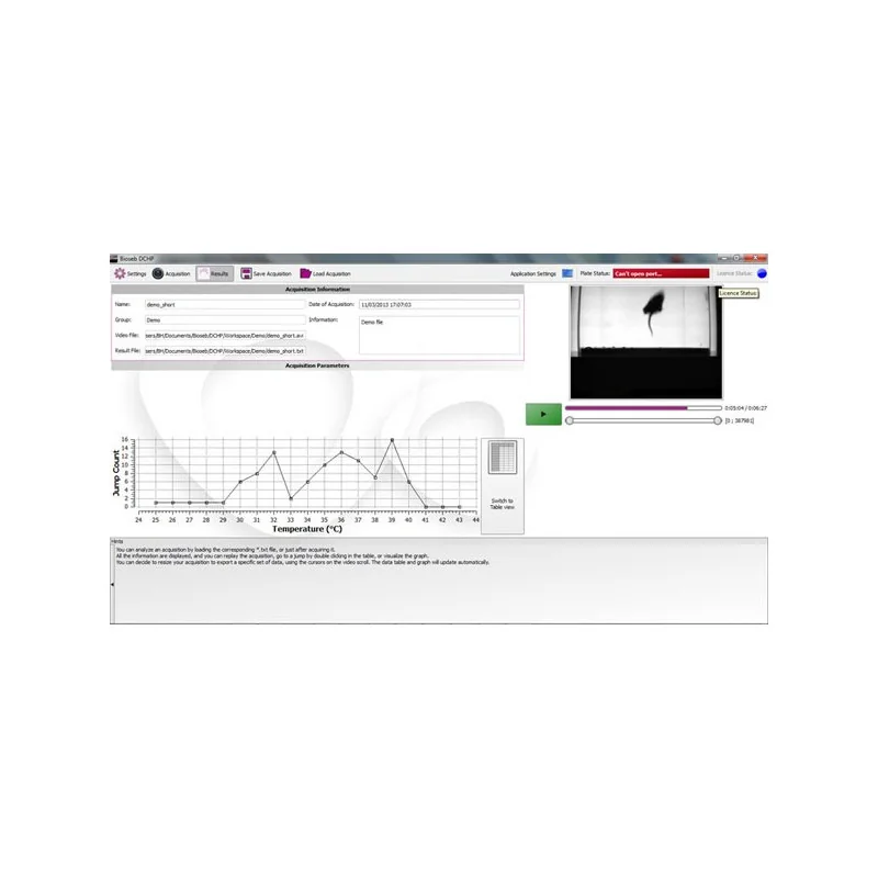 Bioseb\'s New Jump Test: Screenshot of the JTET Software Bioseb\'s New Jump Test: Screenshot of the JTET Software