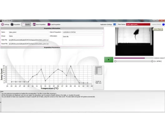 Bioseb\'s New Jump Test: Screenshot of the JTET Software
