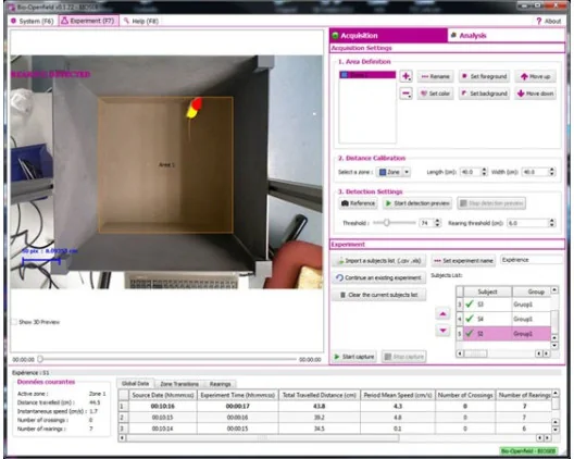 OF3C - Automated 3D Open Field System - Screenshot