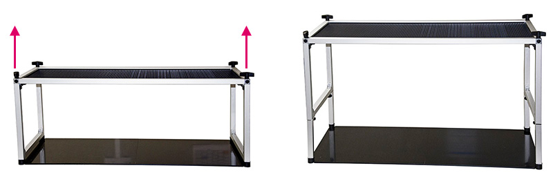 Extension to increase the height of the new, elevated mesh stand for EVF (rats and mice) from 30 cm (standard) to 45 cm (extended), by Bioseb